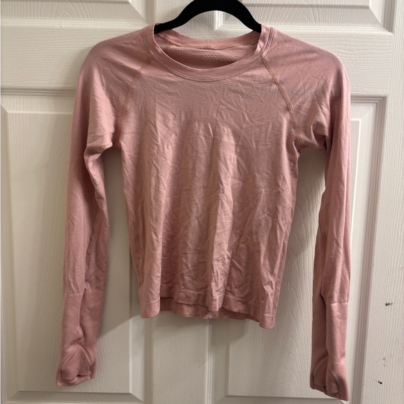 lululemon Swiftly Tech Long-Sleeve Shirt 2.0 waist length Pink Haze Size 4 - Picture 2 of 4